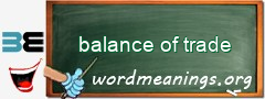 WordMeaning blackboard for balance of trade